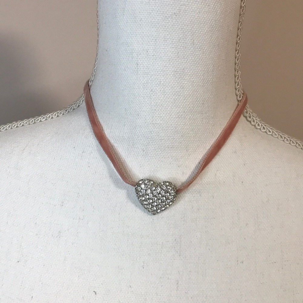 Sparkly Heart Rhinestone Necklace